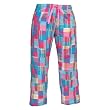 Hand Sewn Madras Spring Bright Colors Patchwork plaid check Fun Print Novelty tie cord cotton pants for lounging, sleep, sports. Unisex relaxed fit,