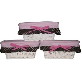 Nursery-To-Go 3-Piece Wicker Storage Basket Liner