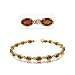Garnet & Diamond Bracelet in Solid Yellow Gold - NEW