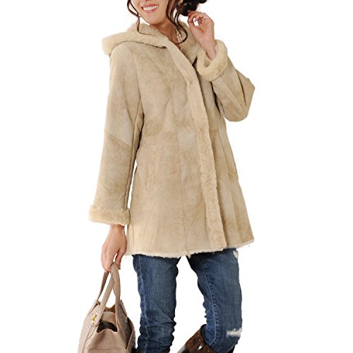 ムートン コート Wフェイス フード付き 羊革 レディース (No. 01000377 r )[エースタイル]Aastyle