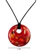 Necklace - N71 - Murano Glass Style - Round Shape ~ Red with Flecks