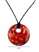 Necklace - N71 - Murano Glass Style - Round Shape ~ Red with Flecks