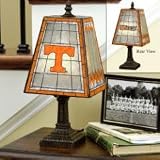 TENNESSEE VOLUNTEERS Team Logo Hand Painted ART-GLASS TABLE LAMP (14 Tall with 7 Wide Glass Shade)