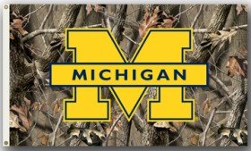 Michigan Wolverines 3''x5'' Realtree Camo Flag