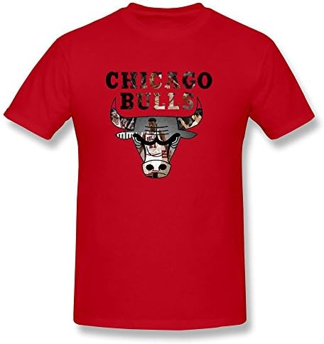 YHYT Men T-Shirt NBA Chicago Bulls 2015 Crew Neck XXL Red