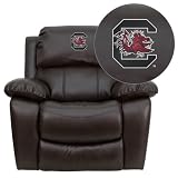 Flash Furniture South Carolina Gamecocks Embroidered Brown Leather Rocker Recliner