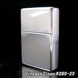 Zippo Vintage Polish Chrome ツヤ有り シルバー 線無し フラットタイプのビンテージジッポー 260-25