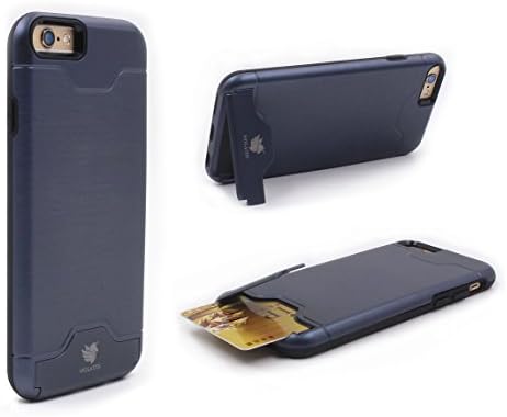 iPhone 6 /6s Credit Card Wallet Case- MOLATIN Hybrid Dual Layer Ultra Slim Lightweight Shell Stand Case, Navy, MLT-PL6
