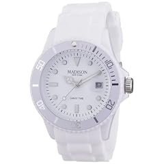Madison New York Unisex-Armbanduhr Candy Time Silicon Analog Silikon wei� U4167