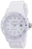 Madison New York - SU4167B - Montre Mixte - Quartz Analogique - Cadran Blanc - Bracelet Silicone Blanc