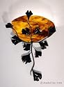 Scallop Sconce with Ginkgo Leaf Filligree, Earth