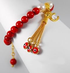 Coral Lucky Eye Bracelet