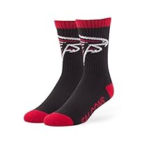 NFL Atlanta Falcons Men's '47 Bolt Casual Dress Crew Socks, Black, Large, 1-Pack
