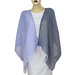 Womens Accessory Handmade Linen Rectangular Scarf 21 x 74 inches