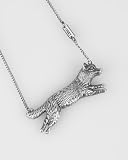 Obey Lone Wolf Antique Silver Necklace