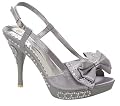 Evening High Heel Rhinestone Party Dress Slingback Peep Toe Sandals Gray , 5-10