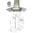 NEW 36" WALL STAINLESS STEEL KITCHEN RANGE HOOD GLASS