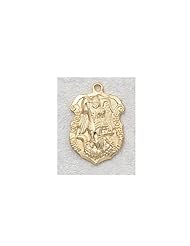 Gold/Sterling Silver St. Michael Medal with 18 inch chain