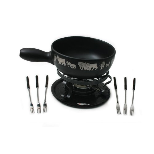 Swissmar Appenzell 9 Piece Ceramic Cheese Fondue Set