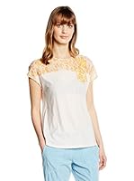 Marc Cain Camiseta Manga Corta (Blanco / Naranja)