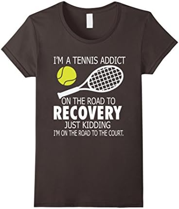 Women's Im A Tennis Addict On The Road To Recovery T-Shirt Medium Asphalt