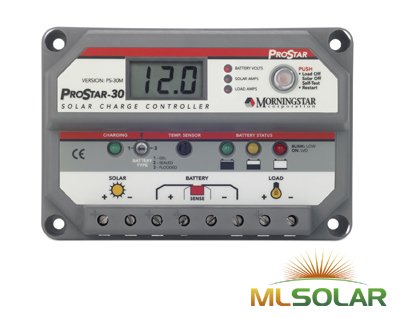 MorningStar ProStar PS-30M PWM Solar Battery Charge Controller, 30 Amp 12/24 Volts
