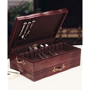 REED and BARTON FLATWARE CHESTS PROVINCIAL 1 DRAWER-MAHOGANY by 