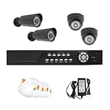 Complete 4 Channel CCTV Network DVR (500G Hard Drive) Surveillance Video System Package with (4) Pack of 1/3