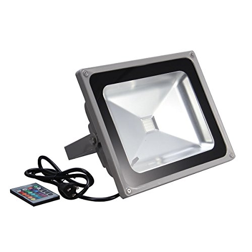 NEWSTYLE 20W Waterproof RGB LED Flood Light Spotlight 16 Differnt Color Changing Security Outdoor Lights(with Memory Feature) & Remote Controller & US 3-Plug