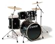Force 1007 Stage 2 Black Five Piece Drumset