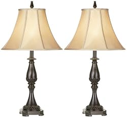 Set of Two Bronze Classic Table Lamps