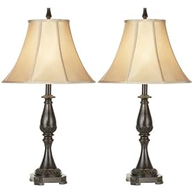 Set of Two Bronze Classic Table Lamps