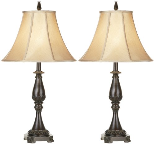 Set of Two Bronze Classic Table Lamps