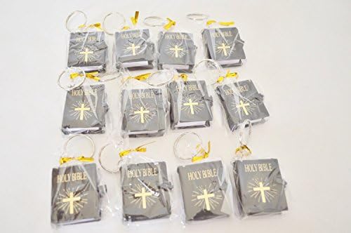 1 dozen holy bible keychains with scriptures written inside