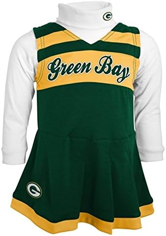NFL Infant Premium Girls Cheer Jumper Dress W/ Turtleneck - Green Bay Packers