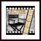 Action by Conrad Knutsen 20.00X20.00 Framed with Black Wood Frame