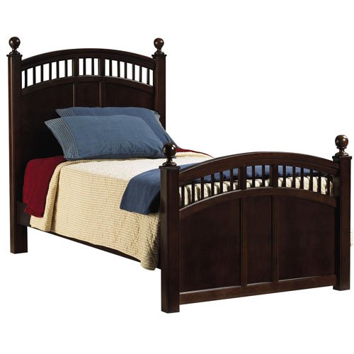 Kitchen: genAmerica Merlot Twin Low Post Panel Bed
