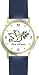 Dove of Peace - Christian or Jewish Theme - WATCHBUDDY&reg; DELUXE TWO-TONE THEME WATCH - Arabic Numbers - Blue Leather Strap-Size-Large ( Men's Size or Jumbo Women's Size )