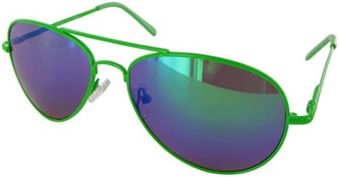 Fashion Eyewear J0880-Revo Metal Frame Aviator Style Sunglasses, Green-Blue