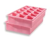 Tovolo 80-12002 Perfect Cube Ice Trays, Pink, Set of 2