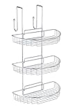 Wenko 3318810100 Bad-H&auml;ngeregal - 3 abnehmbare Ablagen, 2 Haken, Chrom, 28 x 51 x 27.3 cm