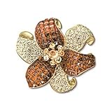 Swarovski Crystal Gold Flower Pin