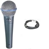 Shure Beta 58a Supercardioid Dynamic Microphone + Whirlwind 20' XLR Cable + Unique Squared Vinyl Stickers