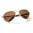Sunglasses - Aviator Gold/Brown