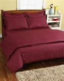 Homescapes 200 Thread Count Ultrasoft - Plain Plum Duvet Cover - Double - 2 Housewife Pillowcases included - 100% Egyptian Cotton, Anti Dust Mite.