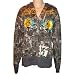 Men's Ed Hardy Hoodie All Over Specialty Charcoal Available in Several Sizes