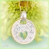 14K .25 CTW Pave Diamond Circle/Heart Pendant