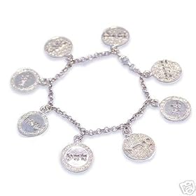 Kabbalah Bracelet with Sterling Silver Coins with names of God
