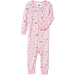 Gerber Flowers Cotton PJs Unionsuit, Light Pink, 12 Months