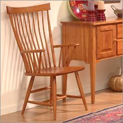 Chatham Furniture 65103A (Antique White) Highland Road Cherry Shaker Arm Chair Finish: Antique White